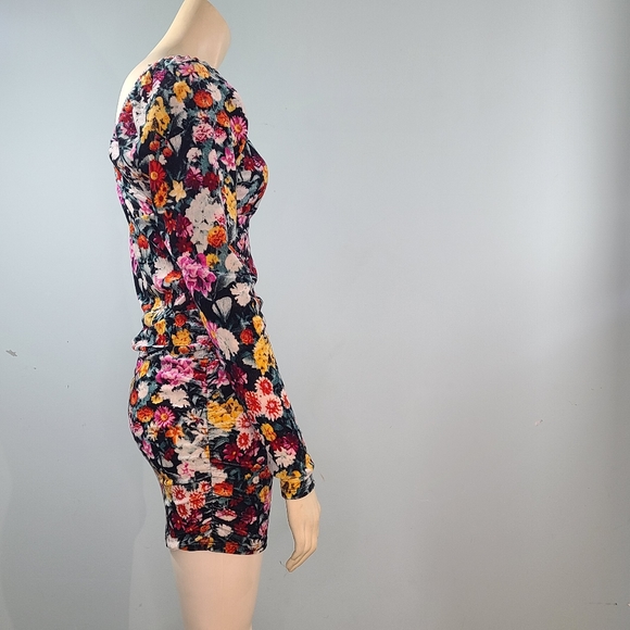 Wild Fable Velvet Floral Mini Dress with Long Sleeves, S - Picture 2 of 10